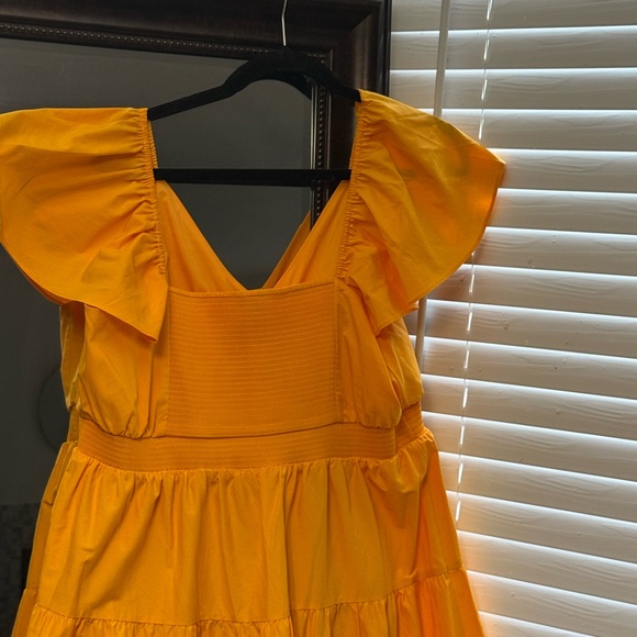 Express Yellow Maxi Sundress Flutter Sleeveless - Picture 5 of 10